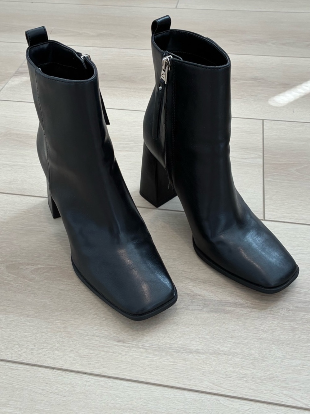 Circus Sam Edelman Pascha Black Square-Toe Block Heel Ankle Boots NWOB Booties
